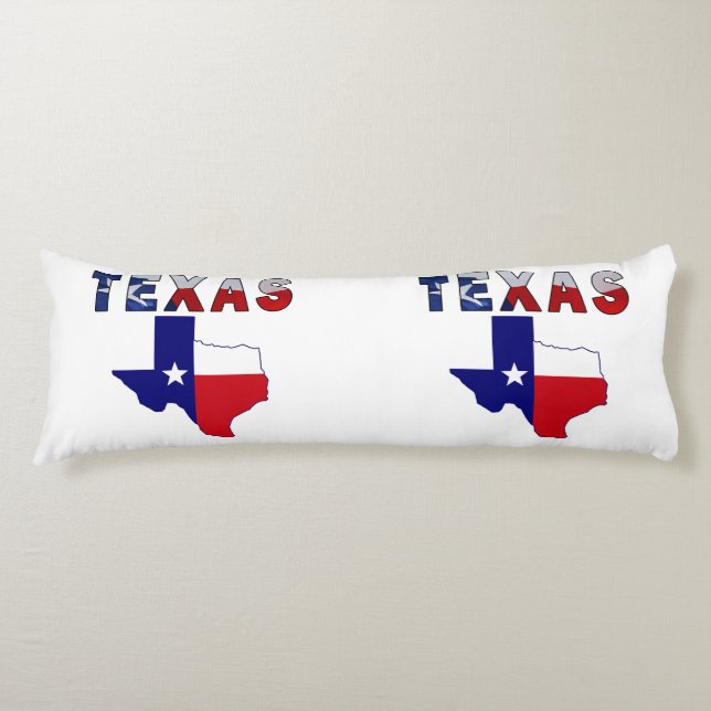 Coussins Longs Carte des drapeaux avec le Texas (Devant)