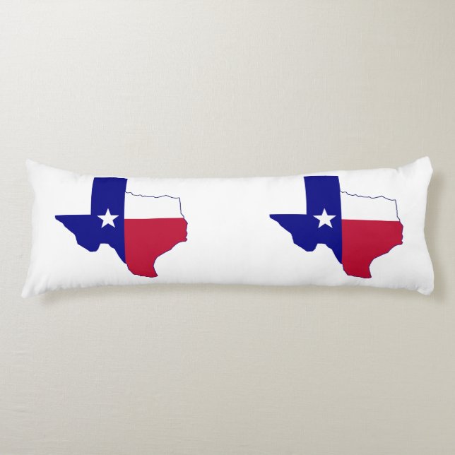 Coussins Longs Carte du drapeau du Texas (Devant)