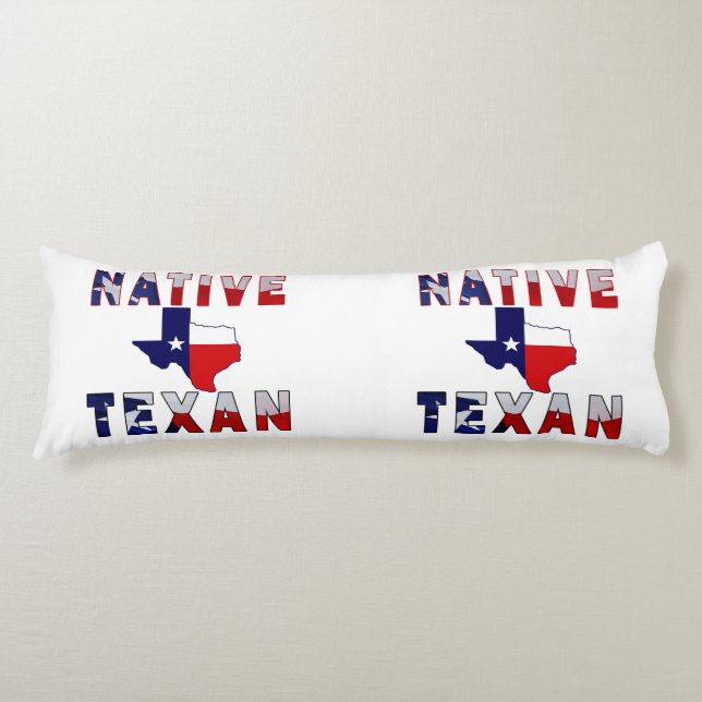 Coussins Longs Carte du drapeau texan natif (Devant)