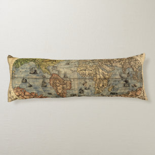Coussins Longs Carte du monde antique de Forlani 1565 Cartographi
