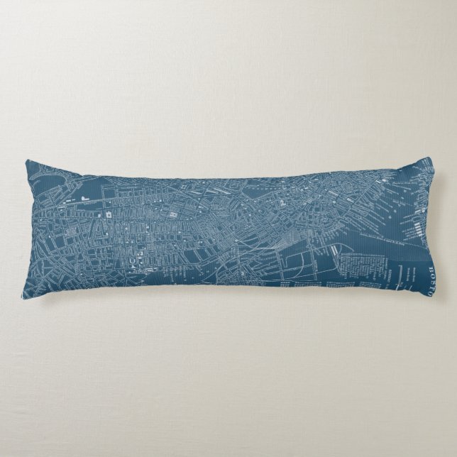 Coussins Longs Carte graphique de Boston (Devant)