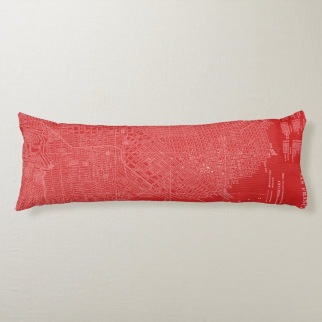 Coussins Longs Carte graphique de San Francisco (Devant)