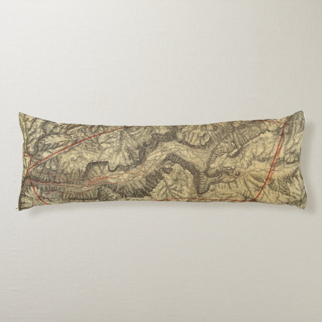 Coussins Longs Carte topographique de la vallée 2 de Yosemite (Devant)