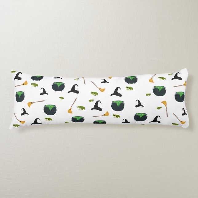 Coussins Longs Casquette de sorcière Broom Caldron Motif Hallowee (Devant)