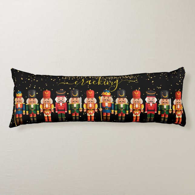 Coussins Longs Casse-Noisette Moderne Festif Noël Noir Mignon (Devant)
