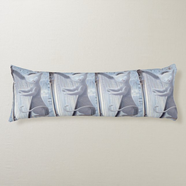 Coussins Longs Celestial Cat Harp – Dreamy Body Pillow (Devant)