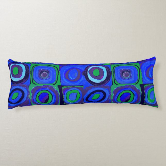 Coussins Longs Cercle Carré Kandinsky Farbstudie Blue Quadrate (Dos)