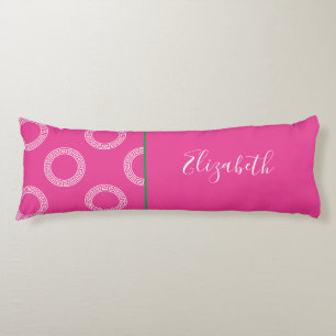 Coussins Longs Cercles clés grecs Collégiale Préppy Nom de la sor