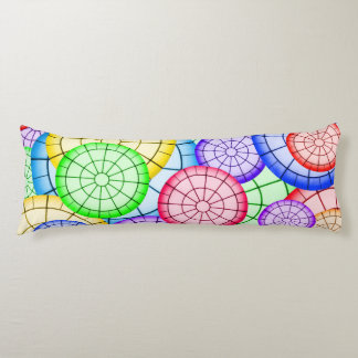 Coussins Longs Cercles concentriques arc-en-ciel vibrant