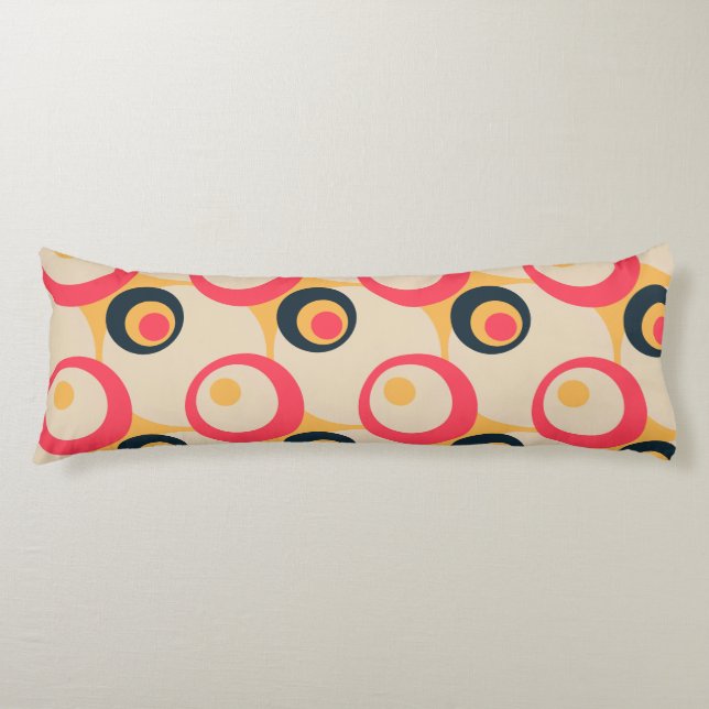 Coussins Longs Cercles rétro Motif Abstrait artistique (Devant)