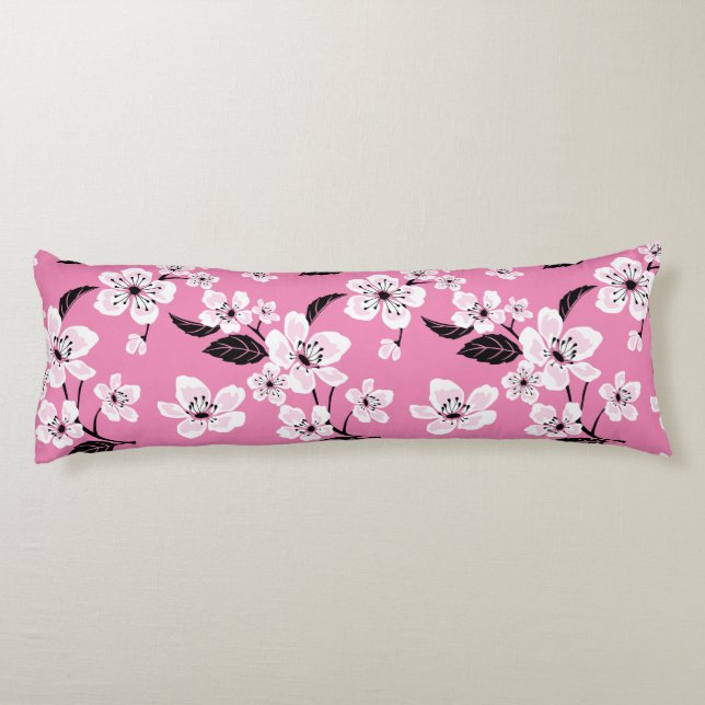 COUSSINS LONGS CERISIER EN FLEURS - SAKURA (ROSE CLAIR) (Dos)