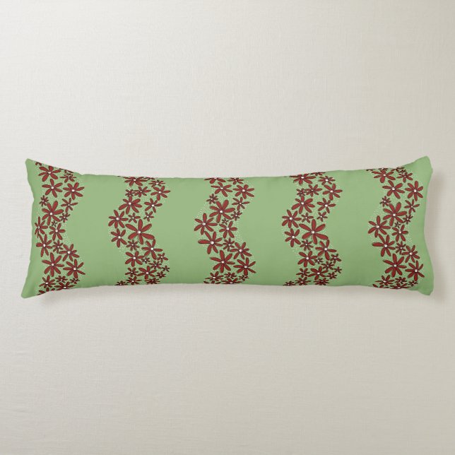 Coussins Longs Chaîne de marguerite Fleur laide rayures blanc sur (Devant)