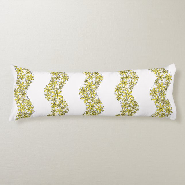 Coussins Longs Chaîne de marguerite Fleur laide rayures jaune (Devant)