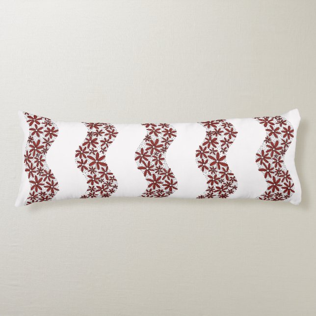 Coussins Longs Chaîne de marguerite Fleur laide rayures rouge (Devant)