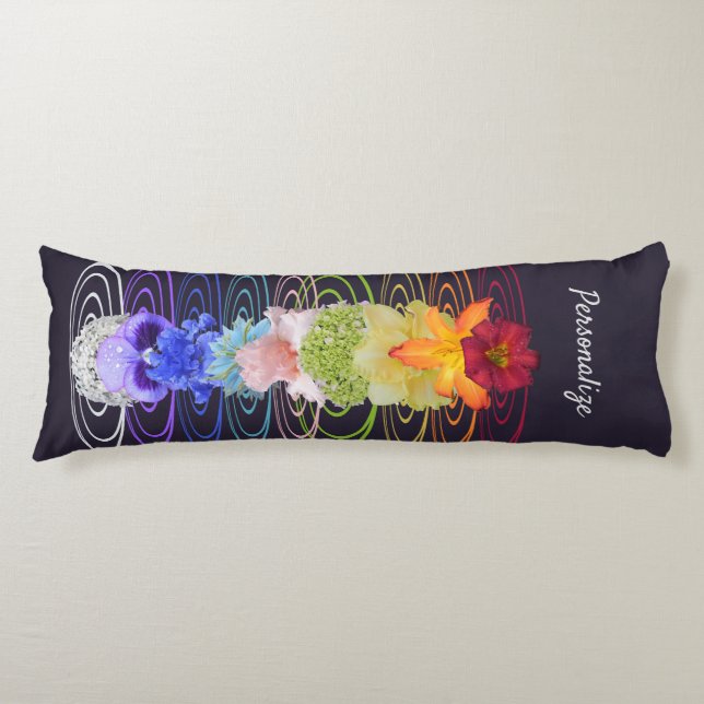 Coussins Longs Chakra Fleurs Zen Yoga Spirituel Personnalisé  (Devant)