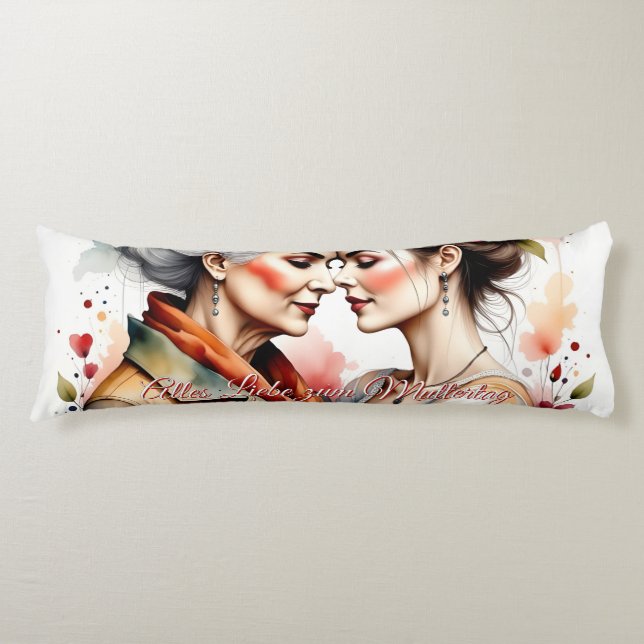 Coussins Longs Chaleur et amour – Bonne fête des mères ! (Devant)