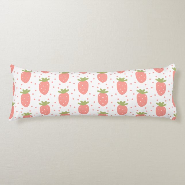 Coussins Longs Champs de fraises (Devant)