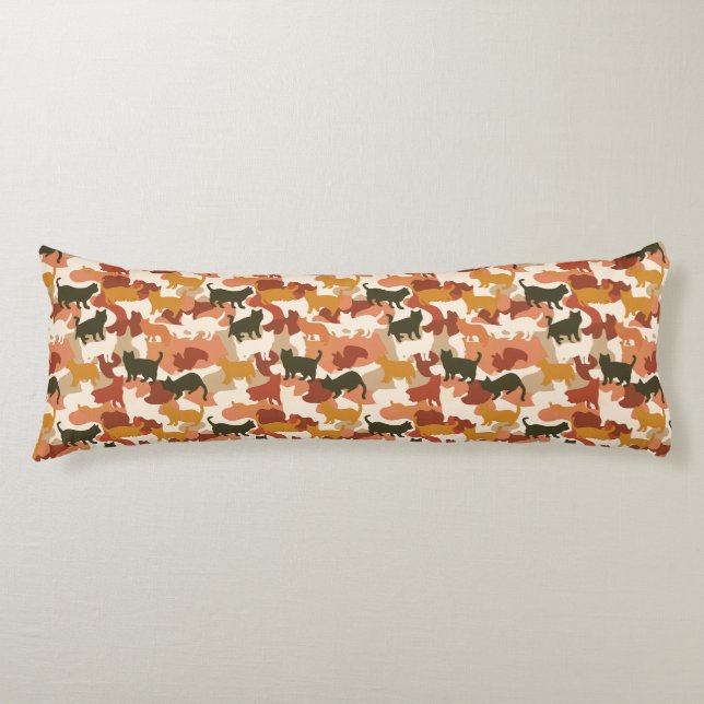Coussins Longs Chat Camouflage Floral Décoration d'Appartement Lu (Devant)