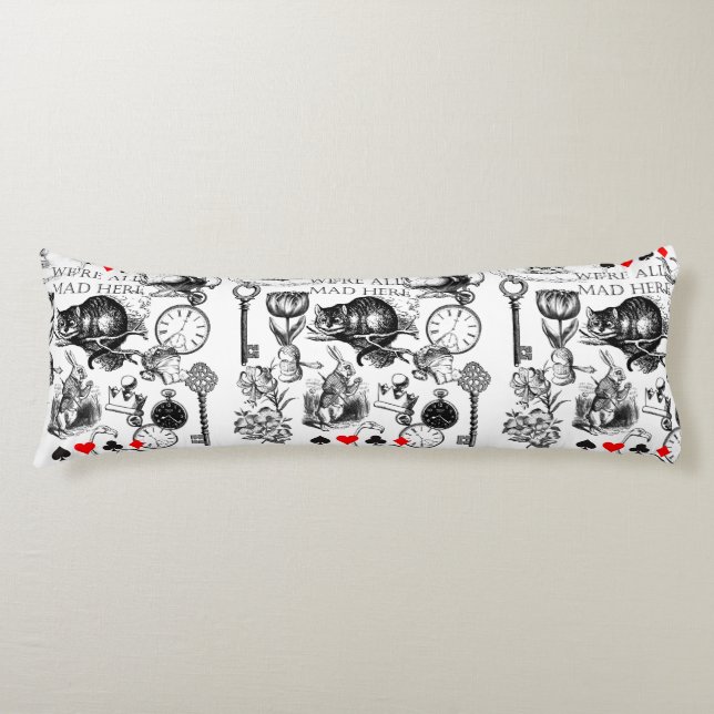 Coussins Longs Chat de Cheshire classique alice au pays des merve (Devant)