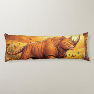 Coussins Longs Chat Fantaisiste Rhinocéros – Maison Cosy Fantasti