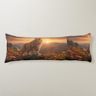 Coussins Longs Chat Fantastique Majestueux – Un coucher de soleil