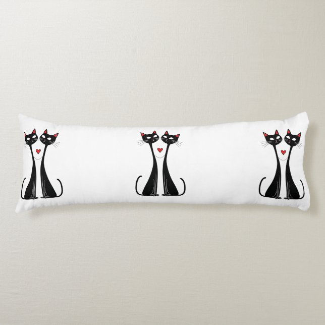 Coussins Longs Chats en amour (Devant)