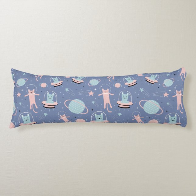 Coussins Longs Chats spatiaux mignons (Devant)