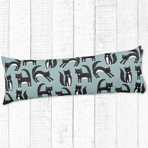 Coussins Longs Chats Tuxedo noirs et blancs