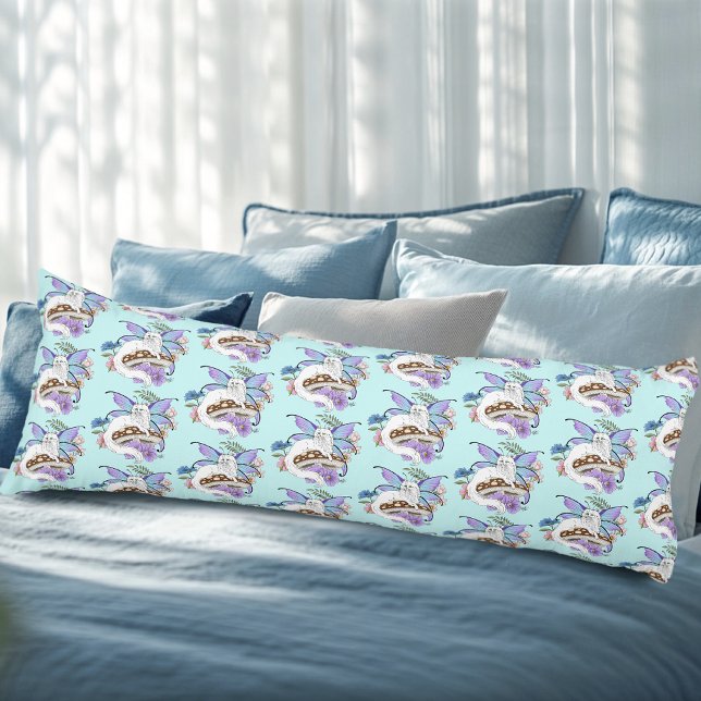 Coussins Longs Chatte Fée Blanche Fantastique Champignon Bleu Cap (Créateur téléchargé)