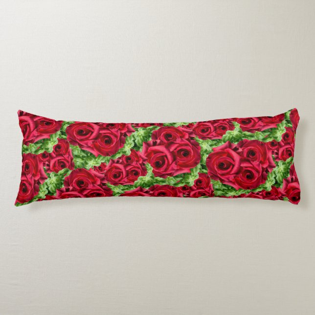 Coussins Longs Chemin Rouge Roses Fleur Garland (Devant)