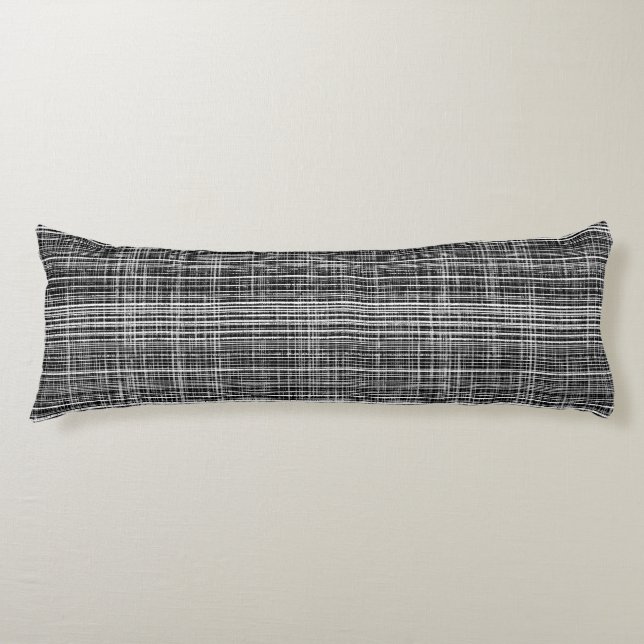 Coussins Longs Chèque noir, blanc et gris 2 Motif (Devant)