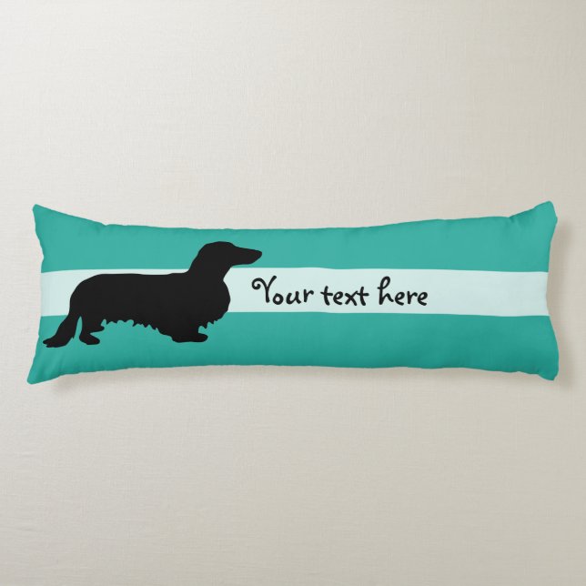 Coussins Longs Cheveux longs Dachshund - Silhouette 1 (Devant)