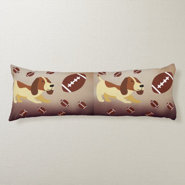 Coussins Longs Chien amour football (Devant)