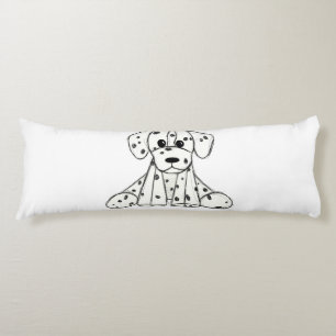 Coussins Longs Chien en dalmate dessin simple noir
