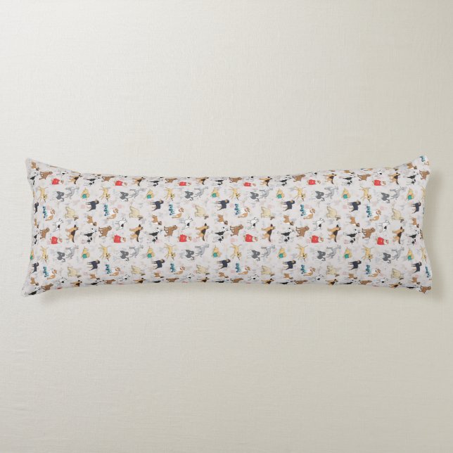 Coussins Longs Chiens mignons Design Motif Blanc (Devant)