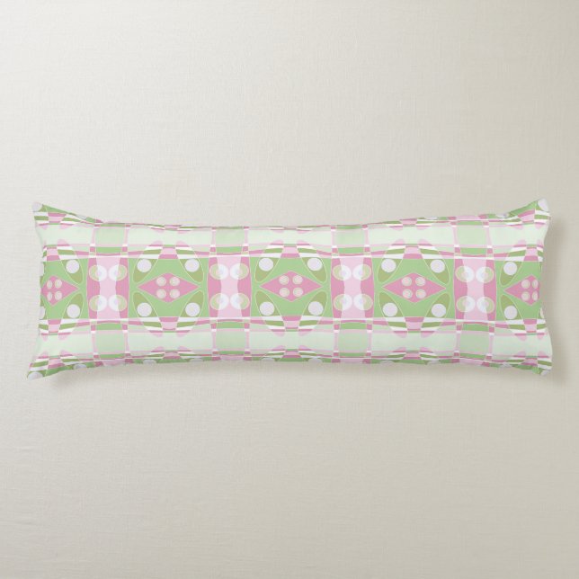 Coussins Longs Chintz bohème 19 Pastel Vert rose blanc (Devant)