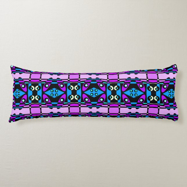 Coussins Longs Chintz bohème 48 bleu violet noir (Devant)