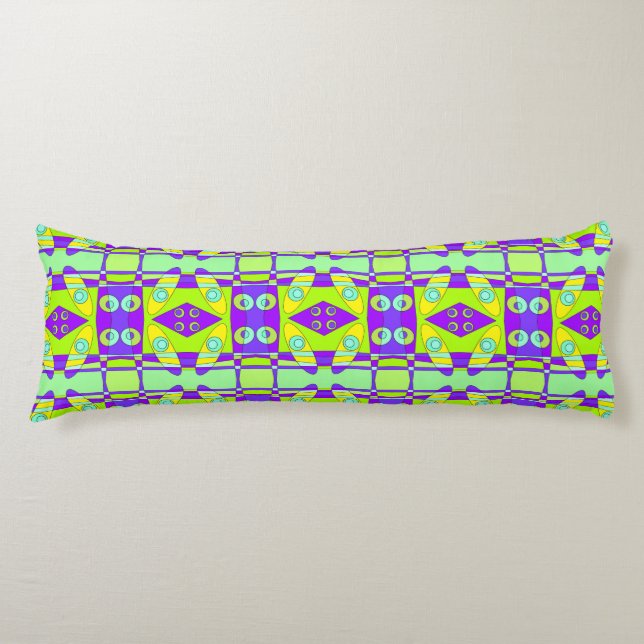 Coussins Longs Chintz bohème 74 jaune vert pourpre (Devant)