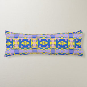 Coussins Longs Chintz bohème 75 bleu rose jaune
