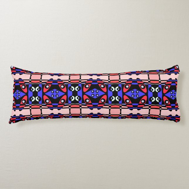 Coussins Longs Chintz de Bohême 90 Bleu Rouge Noir (Devant)