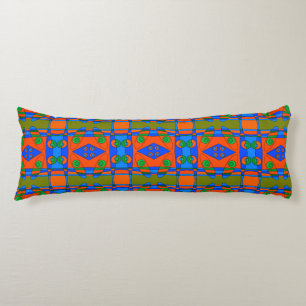 Coussins Longs Chintz de Bohême 92 Tangerine bleu vert