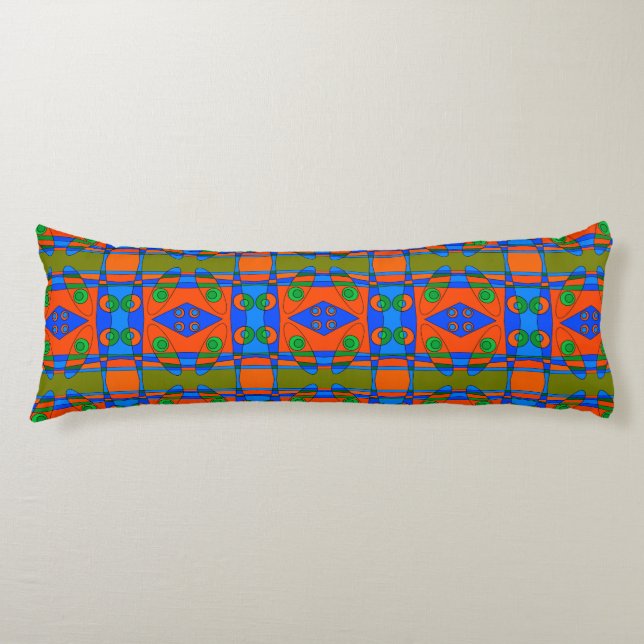 Coussins Longs Chintz de Bohême 92 Tangerine bleu vert (Devant)