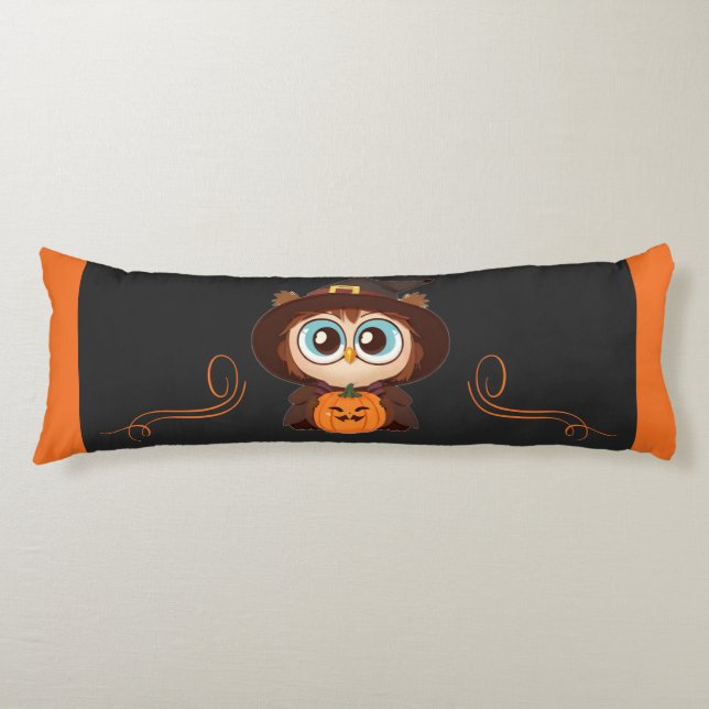 Coussins Longs Chouette/Automne/Automne/Halloween/citrouille (Devant)