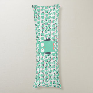 Coussins Longs Chouettes lunaires turquoises