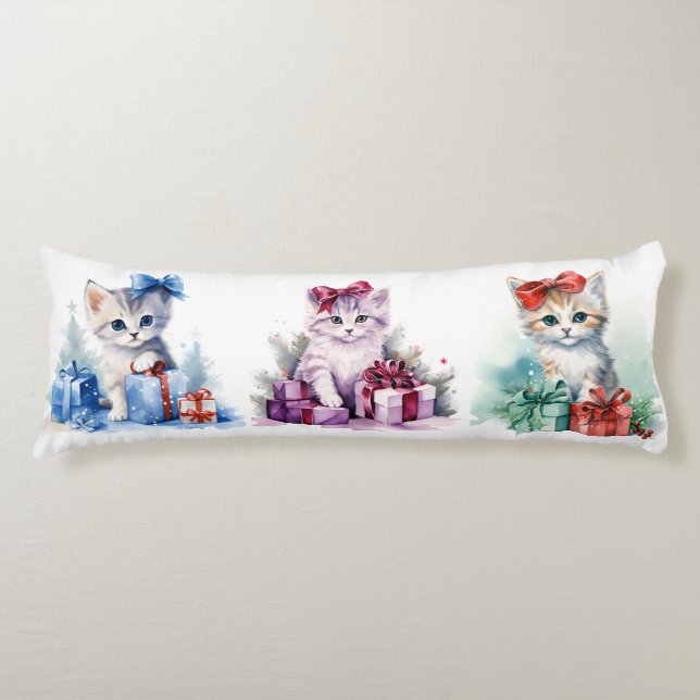 Coussins Longs Christmas Cat (Devant)