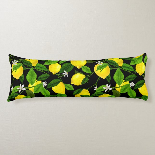 Coussins Longs Citron Aquarelle 2 (Devant)