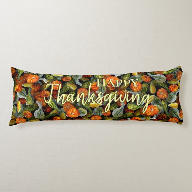 Coussins Longs Citrouille, Squash Automne Harvest Body Oreiller (Devant)