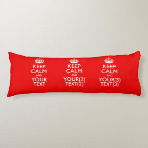 Coussins Longs Classic Red KEEP CALM et votre texte pour cadeau C