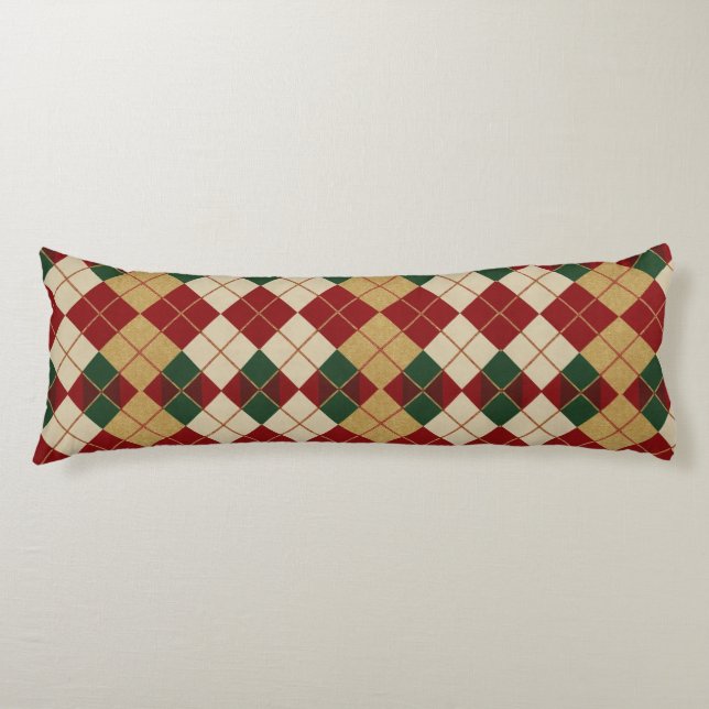 Coussins Longs Classique, motif argyle Noël/hiver (Devant)