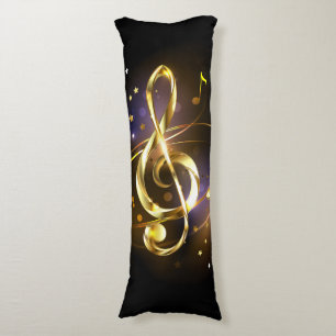 Coussins Longs Clé de Sol Musicale en Or